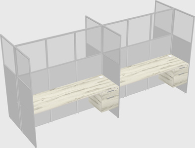 Shared rectangular cubicle