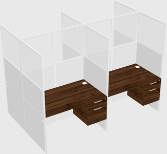 Shared rectangular cubicle