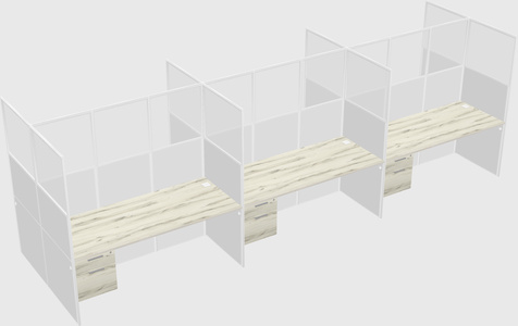 Shared rectangular cubicle