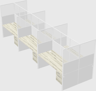 Shared rectangular cubicle
