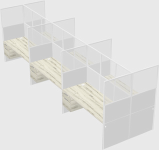 Shared rectangular cubicle