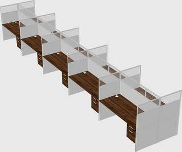 Shared rectangular cubicle