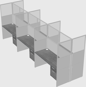 Shared rectangular cubicle