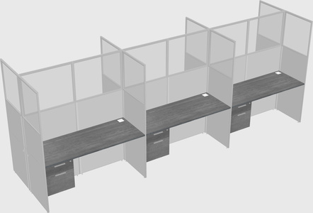Shared rectangular cubicle