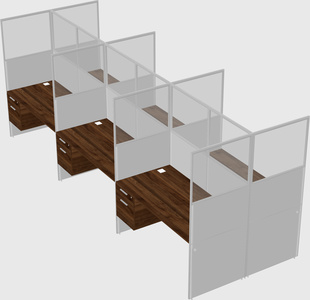 Shared rectangular cubicle