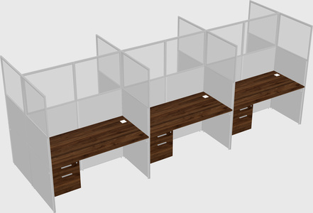 Shared rectangular cubicle