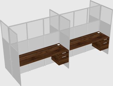 Shared rectangular cubicle