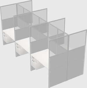 Shared rectangular cubicle