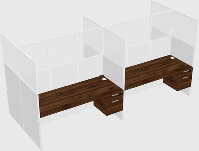 Shared rectangular cubicle