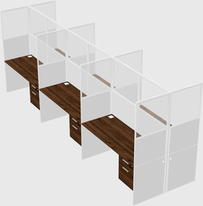 Shared rectangular cubicle