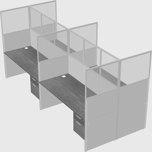 Shared rectangular cubicle