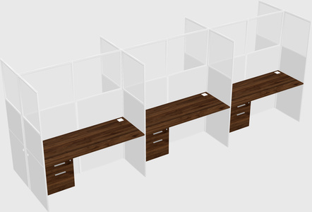 Shared rectangular cubicle