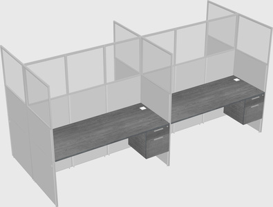 Shared rectangular cubicle