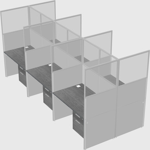 Shared rectangular cubicle