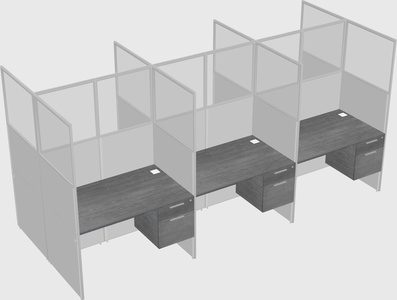 Shared rectangular cubicle