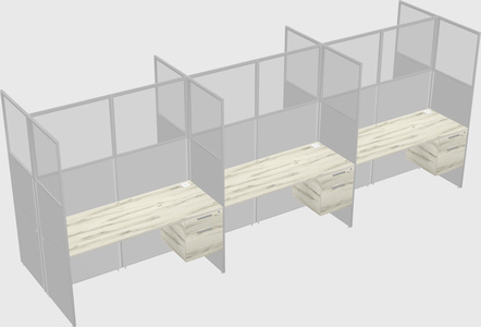 Shared rectangular cubicle