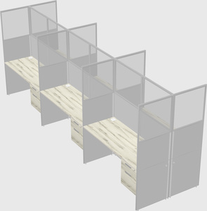 Shared rectangular cubicle