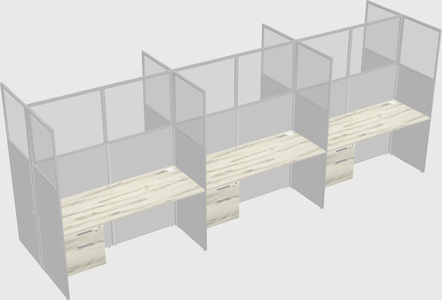 Shared rectangular cubicle