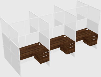 Shared rectangular cubicle