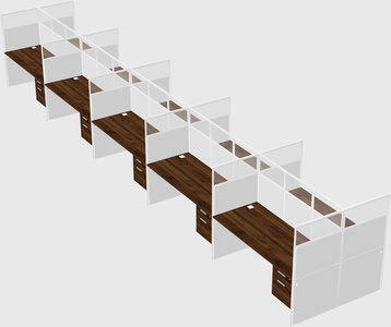 Shared rectangular cubicle