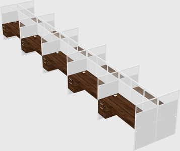 Shared rectangular cubicle