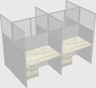 Shared rectangular cubicle
