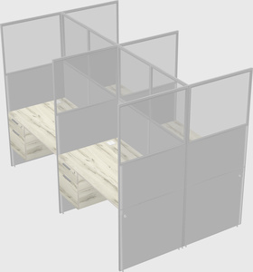 Shared rectangular cubicle