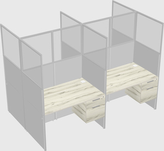 Shared rectangular cubicle