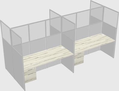 Shared rectangular cubicle