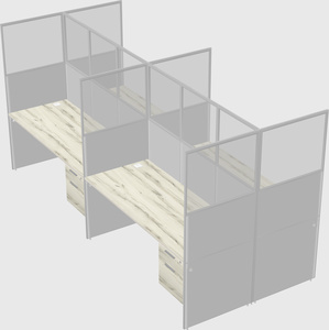 Shared rectangular cubicle