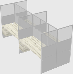 Shared rectangular cubicle