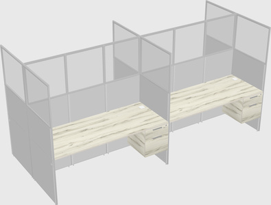 Shared rectangular cubicle