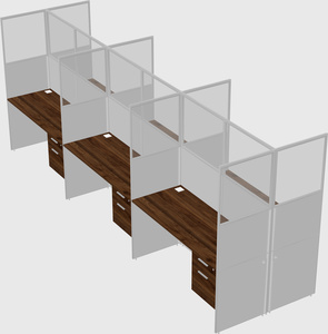Shared rectangular cubicle