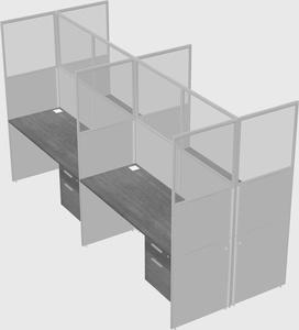 Shared rectangular cubicle