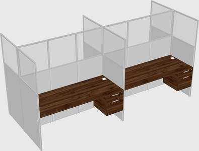 Shared rectangular cubicle
