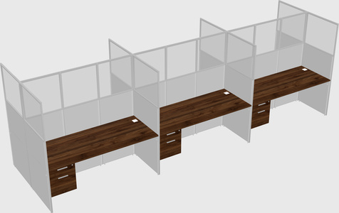 Shared rectangular cubicle