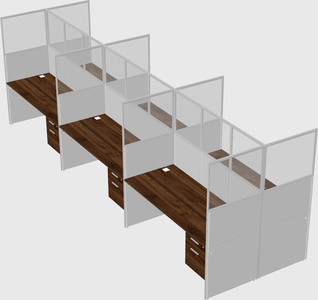 Shared rectangular cubicle