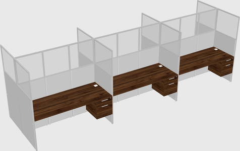 Shared rectangular cubicle