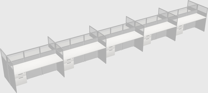 Shared rectangular cubicle