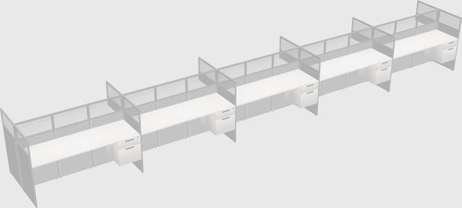 Shared rectangular cubicle