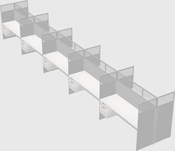 Shared rectangular cubicle