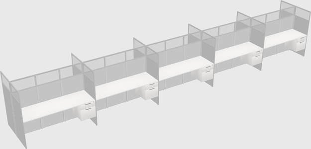 Shared rectangular cubicle