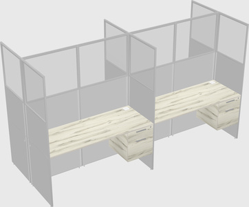 Shared rectangular cubicle