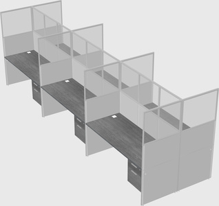 Shared rectangular cubicle