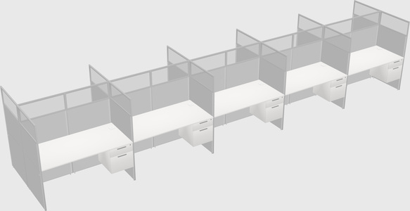Shared rectangular cubicle