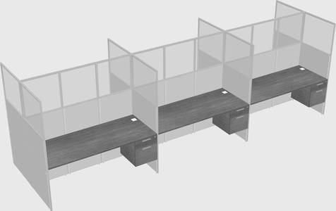 Shared rectangular cubicle