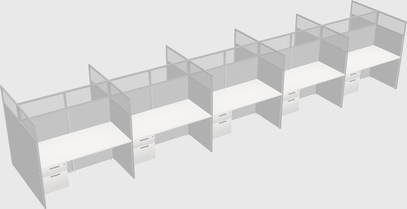 Shared rectangular cubicle