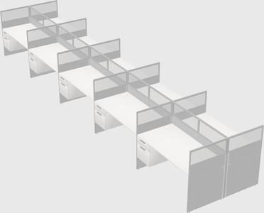 Shared rectangular cubicle