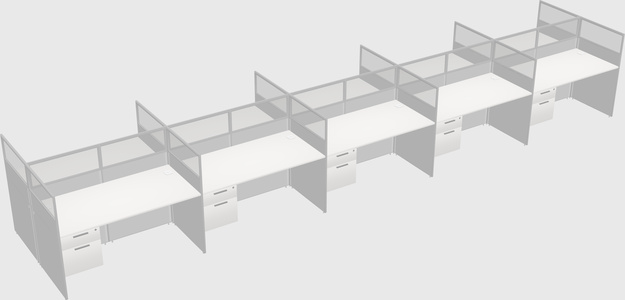 Shared rectangular cubicle