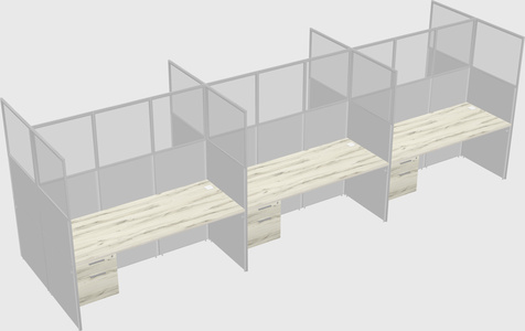 Shared rectangular cubicle